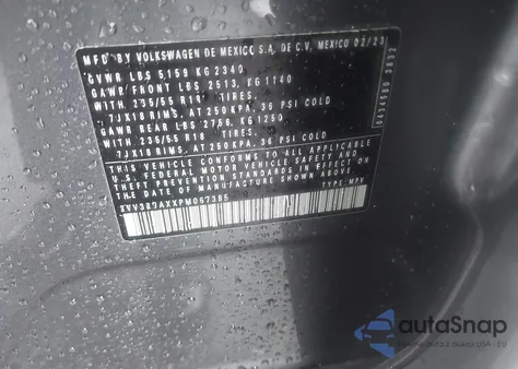 2023 Volkswagen Tiguan 2.0T Se from USA, damaged, VIN 3VV3B7AXXPM067385